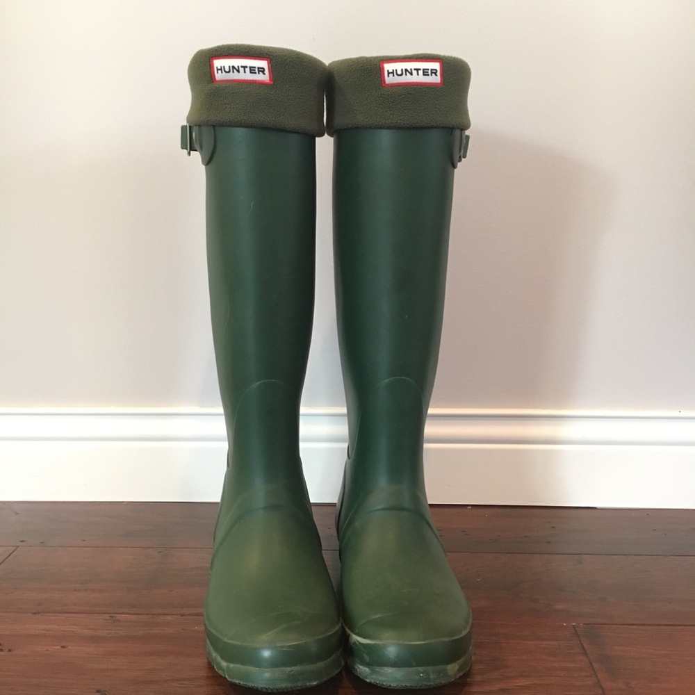 Tall Hunter Wellies Rainboots with Sock Liners
